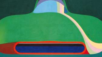 Markus Müller (*1943), Bolide, 1968<br>Öl auf Leinwand, 160 x 180 cm <br>Aargauer Kunsthaus / Schenkung aus Nachlass Robert Beeli, 2007<br>© Markus Müller <br>Foto: Brigitt Lattmann