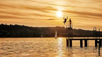 Sonnenuntergang Strandbad Tennwil