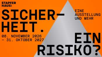 Logo fuer die neue Ausstellung im Stapferhaus "Sicherheit. Ein Risiko?"