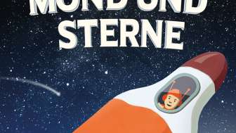 Plakat »Rakete, Mond und Sterne«